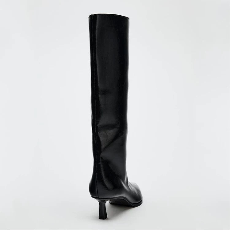 Leder High Heel Boots