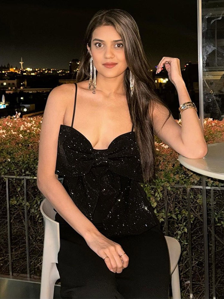 Sparkled Bow Crop Top