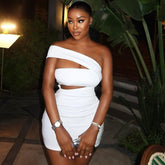 Elegantes One-Shoulder Minikleid