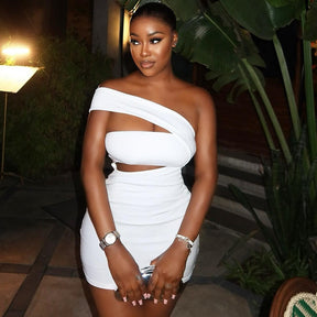 Elegantes One-Shoulder Minikleid