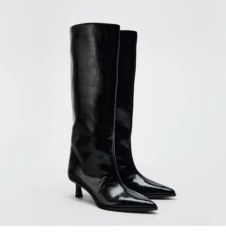 Leder High Heel Boots