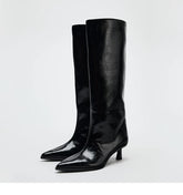 Leder High Heel Boots