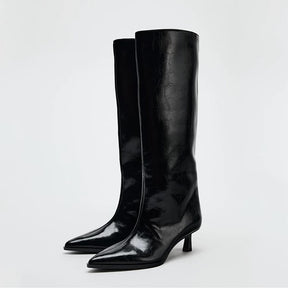 Leder High Heel Boots
